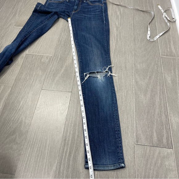 MOTHER High Rise Waisted Looker Flowers From the Storm Wash Skinny Jeans Size 24 - Picture 14 of 16